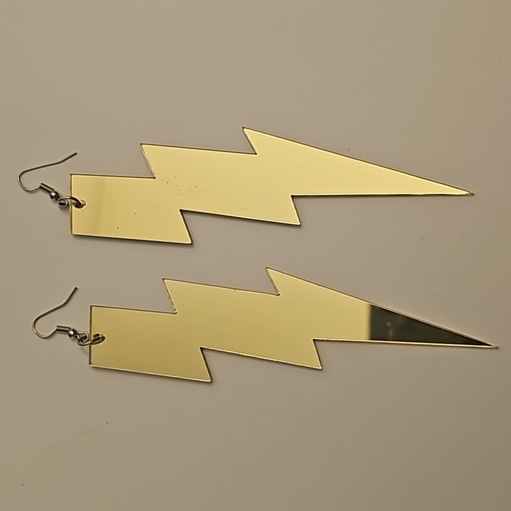 Silver & Gold Lightning Bolt Earrings